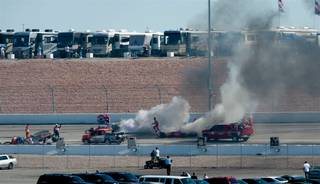A 15-car wreck took the life of two-time Indy 500 winner Dan Wheldon at Las Vegas Motor Speedway on Sunday, Oct. 16, 2011. Wheldon was 33.